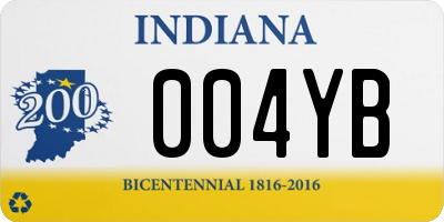 IN license plate 004YB