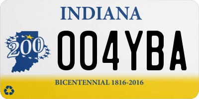 IN license plate 004YBA