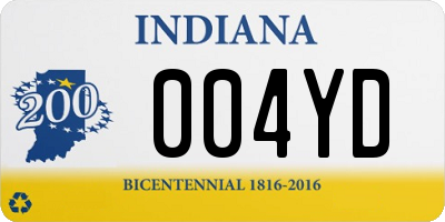 IN license plate 004YD
