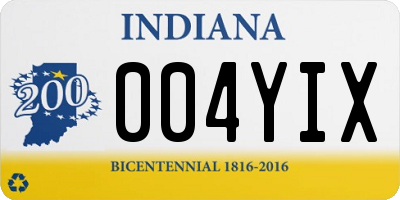 IN license plate 004YIX