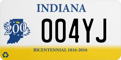 IN license plate 004YJ