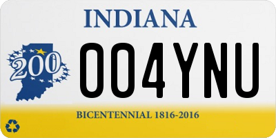 IN license plate 004YNU