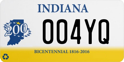 IN license plate 004YQ