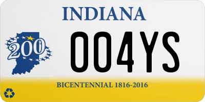 IN license plate 004YS