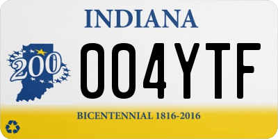 IN license plate 004YTF