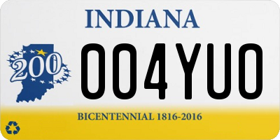 IN license plate 004YUO
