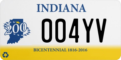 IN license plate 004YV