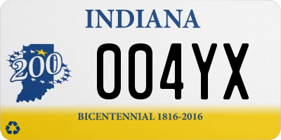 IN license plate 004YX