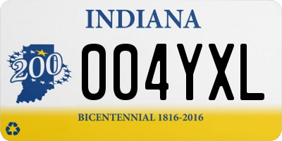 IN license plate 004YXL