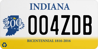 IN license plate 004ZDB