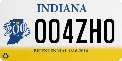 IN license plate 004ZHO