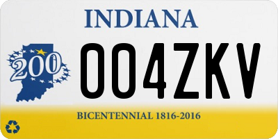 IN license plate 004ZKV