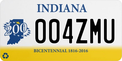 IN license plate 004ZMU