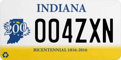IN license plate 004ZXN