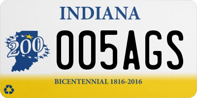 IN license plate 005AGS