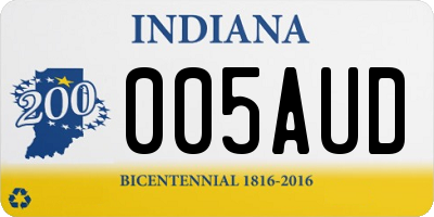 IN license plate 005AUD