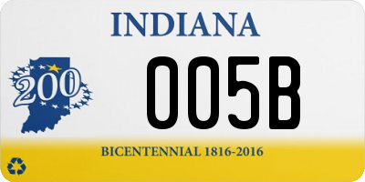 IN license plate 005B