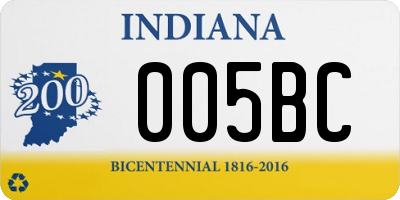 IN license plate 005BC