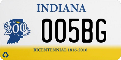 IN license plate 005BG