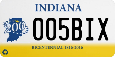 IN license plate 005BIX
