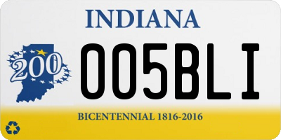 IN license plate 005BLI