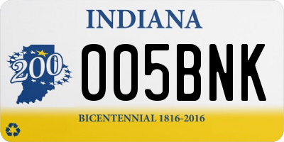 IN license plate 005BNK