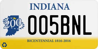 IN license plate 005BNL