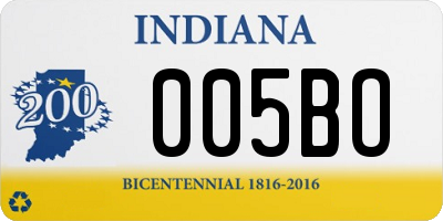 IN license plate 005BO