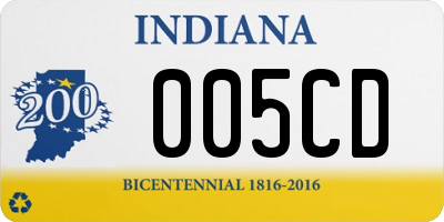 IN license plate 005CD