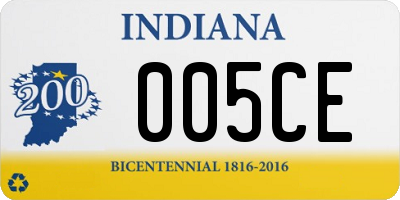 IN license plate 005CE