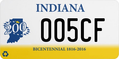 IN license plate 005CF