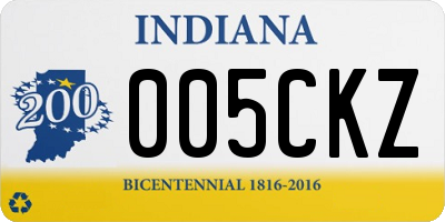 IN license plate 005CKZ