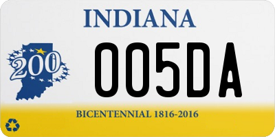 IN license plate 005DA