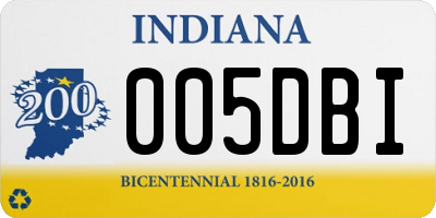 IN license plate 005DBI