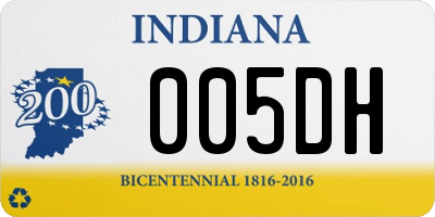 IN license plate 005DH