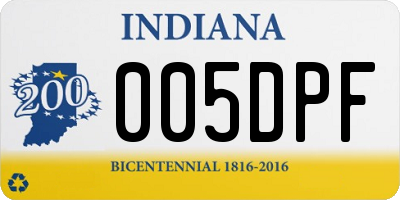 IN license plate 005DPF