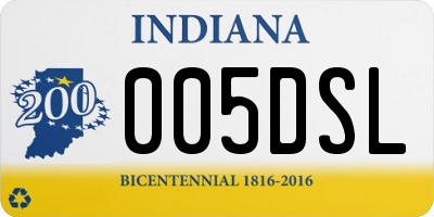 IN license plate 005DSL