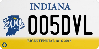 IN license plate 005DVL