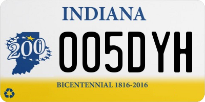 IN license plate 005DYH
