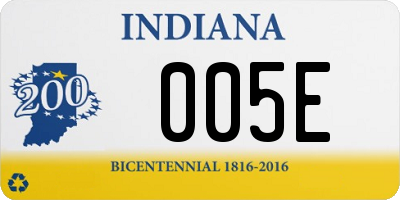 IN license plate 005E