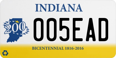 IN license plate 005EAD