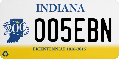 IN license plate 005EBN