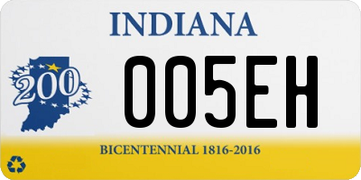 IN license plate 005EH