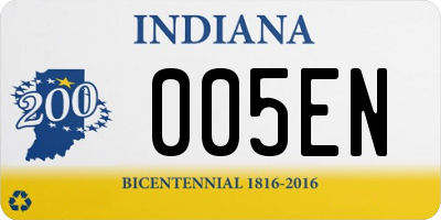 IN license plate 005EN