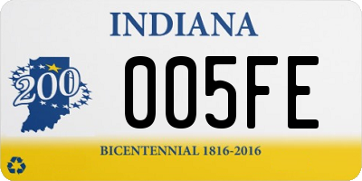 IN license plate 005FE
