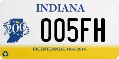 IN license plate 005FH