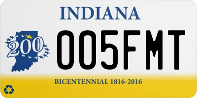 IN license plate 005FMT