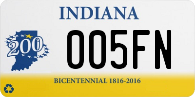 IN license plate 005FN