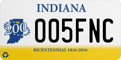 IN license plate 005FNC