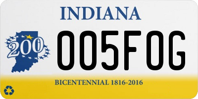 IN license plate 005FOG